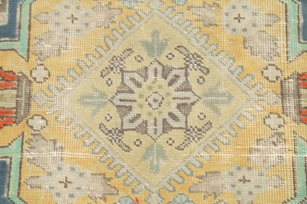 Geometric Distressed Tabriz Persian Area Rug 9x11