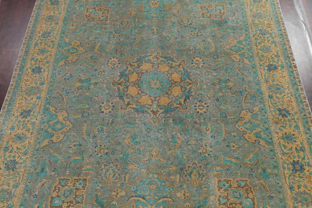 Traditional Distressed Tabriz Persian Area Rug 10x13