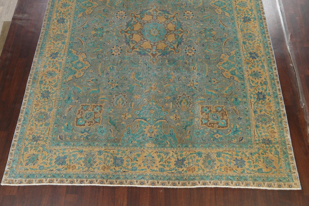 Traditional Distressed Tabriz Persian Area Rug 10x13