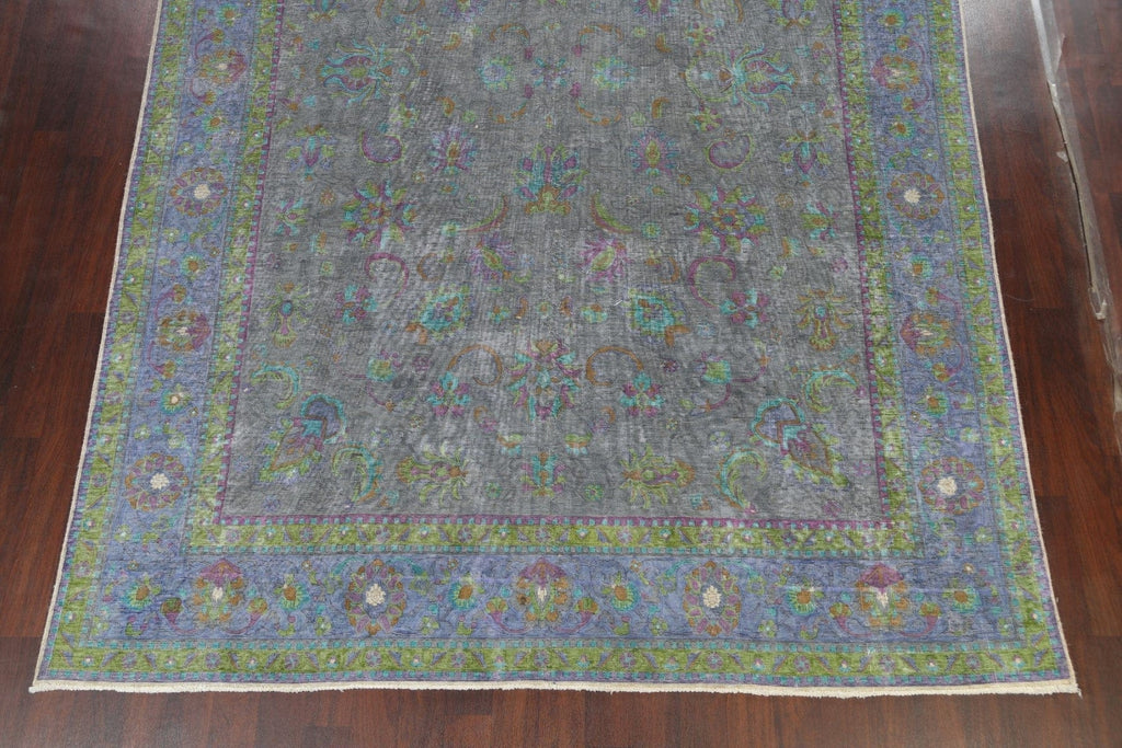 Floral Distressed Tabriz Persian Area Rug 10x13