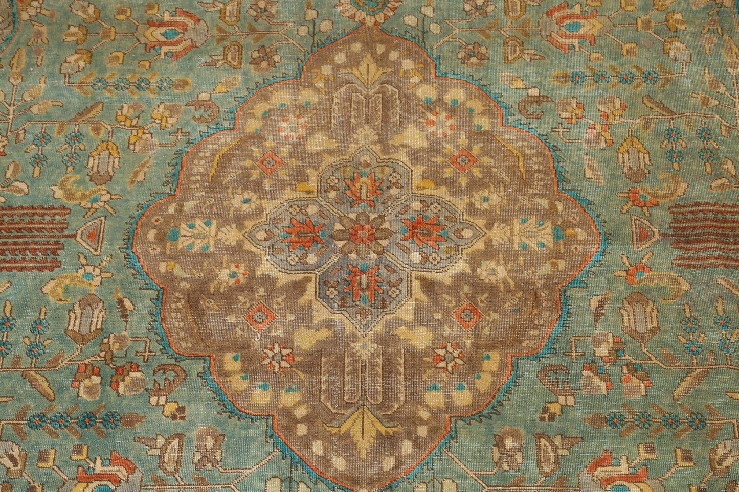 Traditional Distressed Tabriz Persian Area Rug 10x13