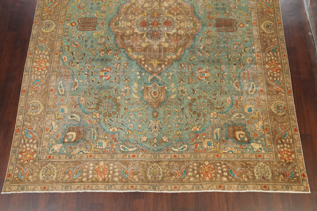 Traditional Distressed Tabriz Persian Area Rug 10x13