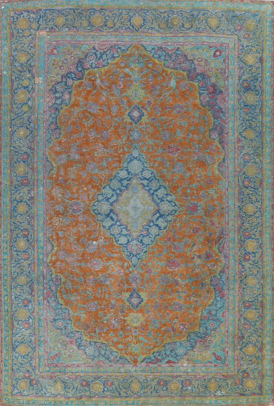 Traditional Floral Kashan Persian Area Rug 9x13