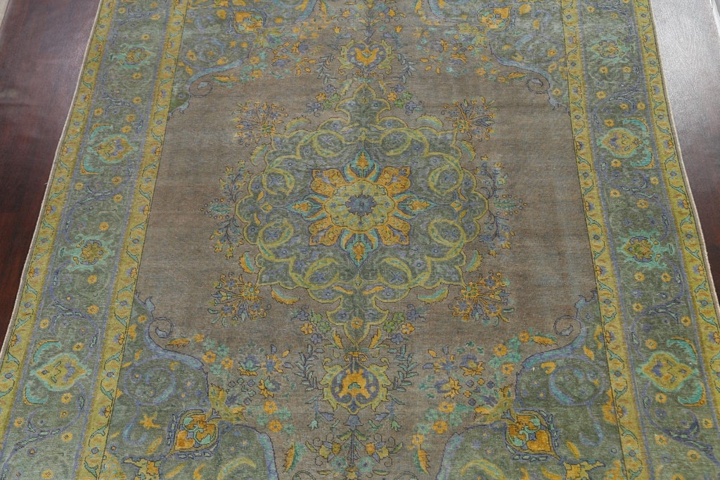 Traditional Distressed Tabriz Persian Area Rug 10x12