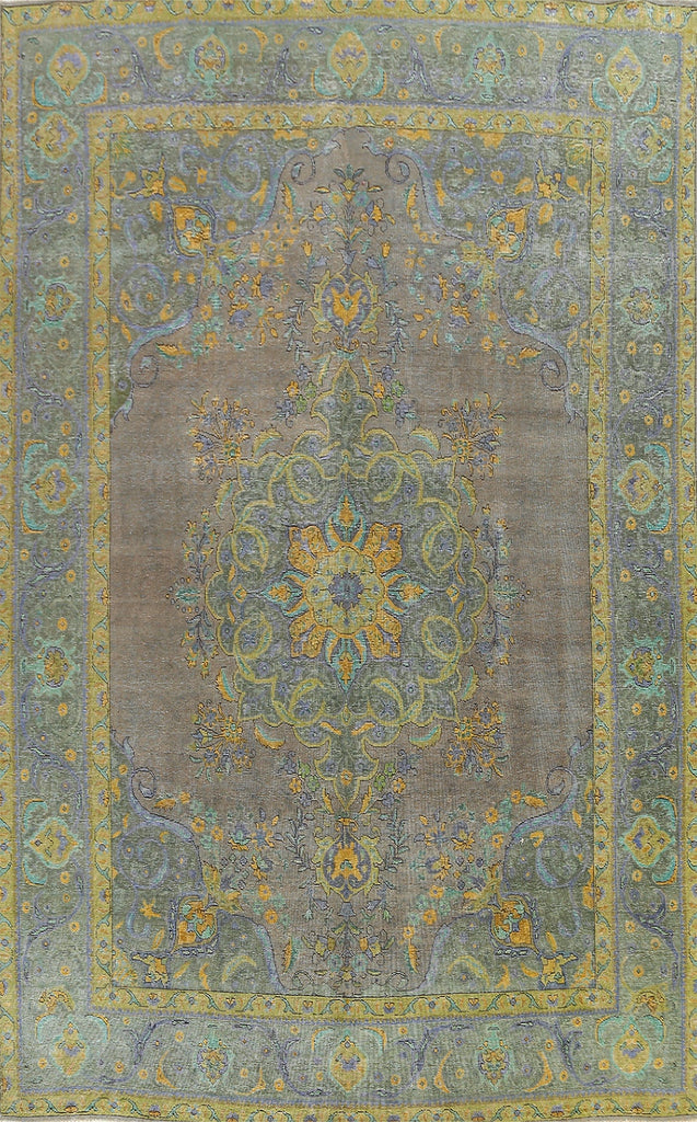 Traditional Distressed Tabriz Persian Area Rug 10x12