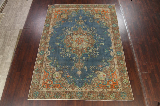 Distressed Traditional Tabriz Persian Area Rug 9x12