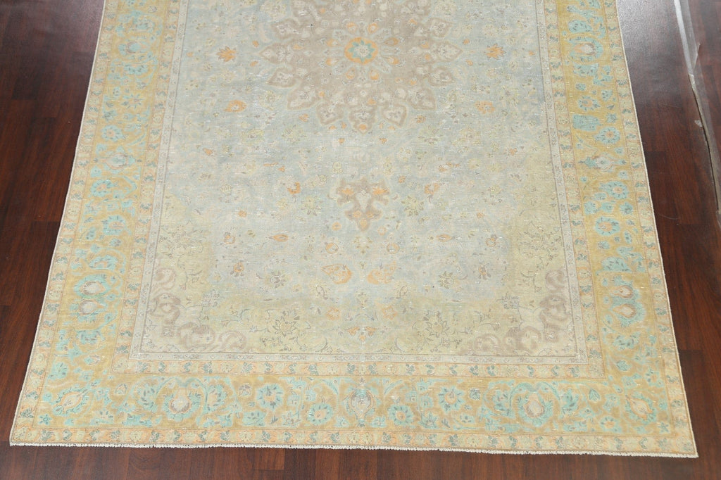 Distressed Traditional Kashan Persian Area Rug 9x13