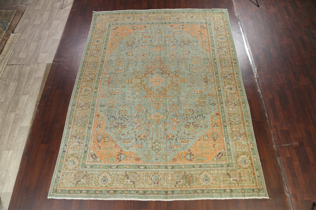 Distressed Traditional Tabriz Persian Area Rug 9x13