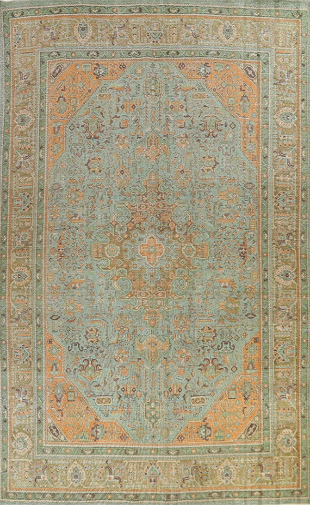 Distressed Traditional Tabriz Persian Area Rug 9x13