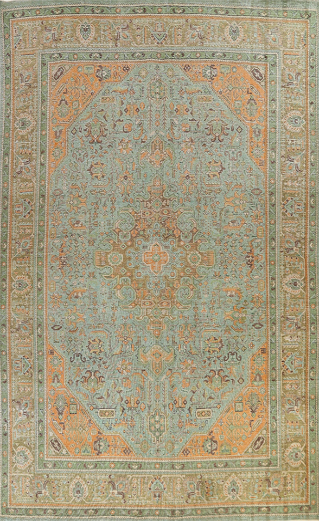 Distressed Traditional Tabriz Persian Area Rug 9x13