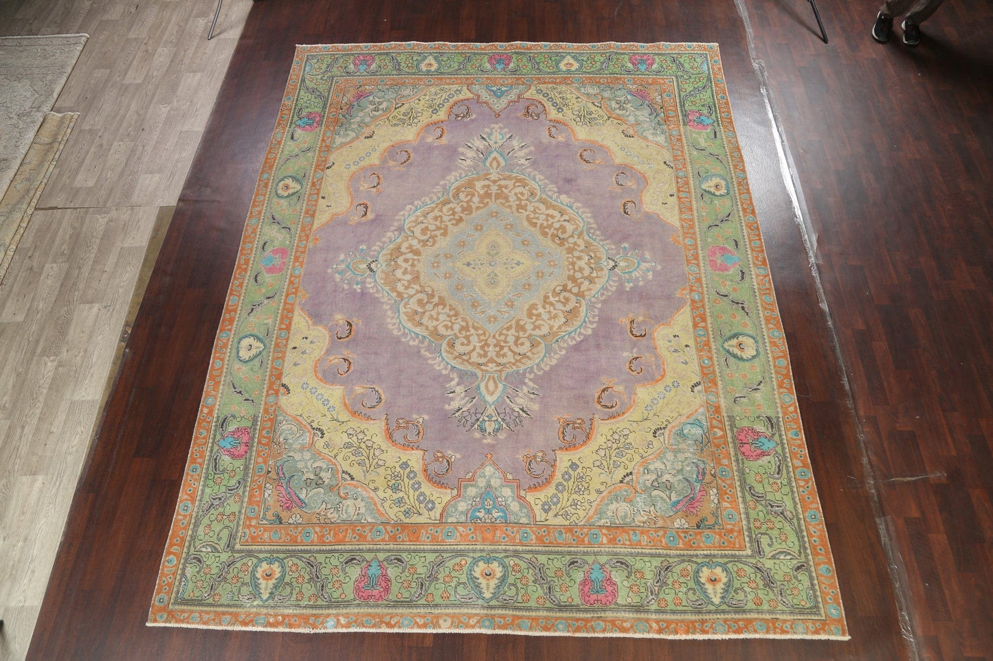 Distressed Traditional Tabriz Persian Area Rug 10x13