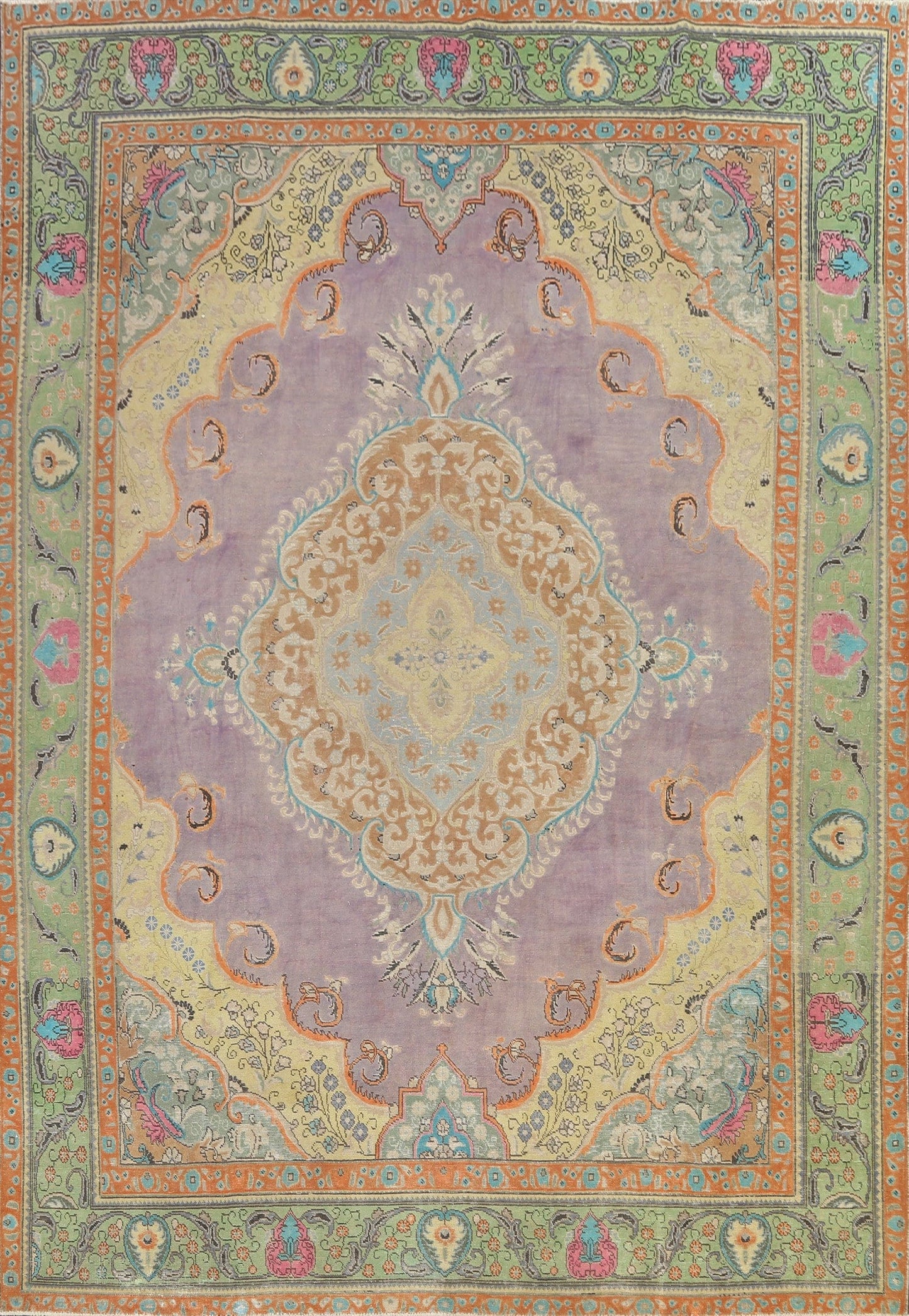 Distressed Traditional Tabriz Persian Area Rug 10x13