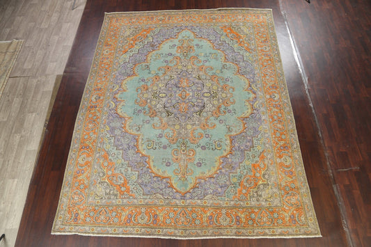 Distressed Traditional Tabriz Persian Area Rug 10x13