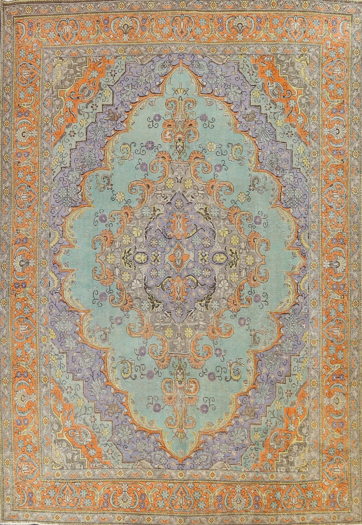 Distressed Traditional Tabriz Persian Area Rug 10x13