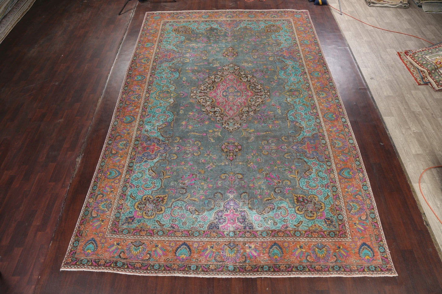 Traditional Distressed Tabriz Persian Area Rug 10x15