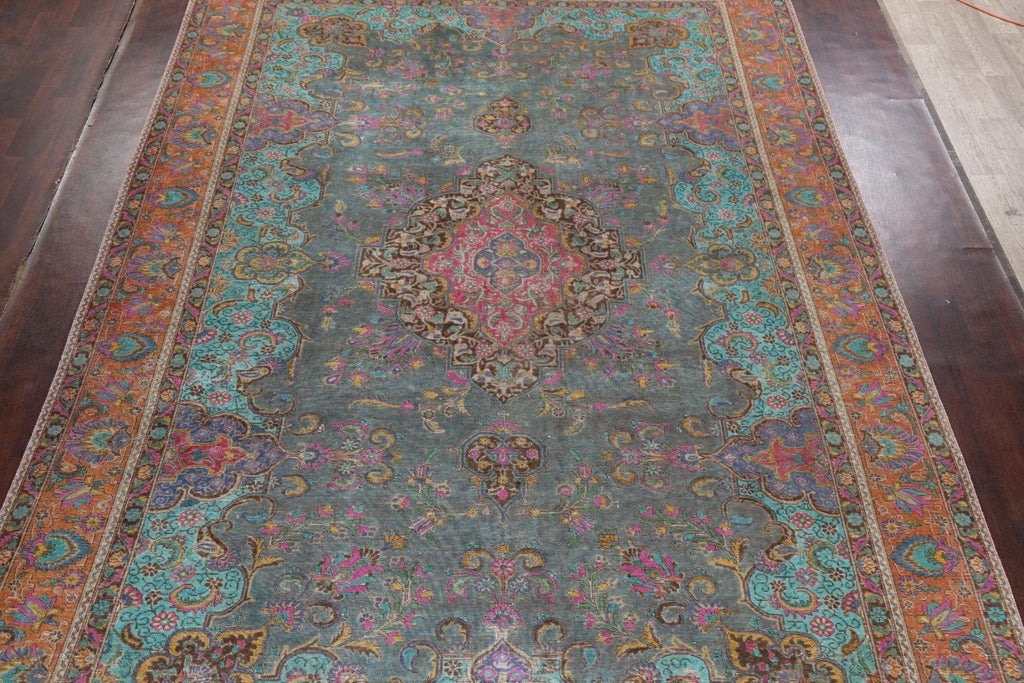 Traditional Distressed Tabriz Persian Area Rug 10x15