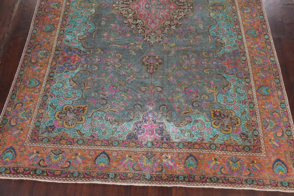 Traditional Distressed Tabriz Persian Area Rug 10x15