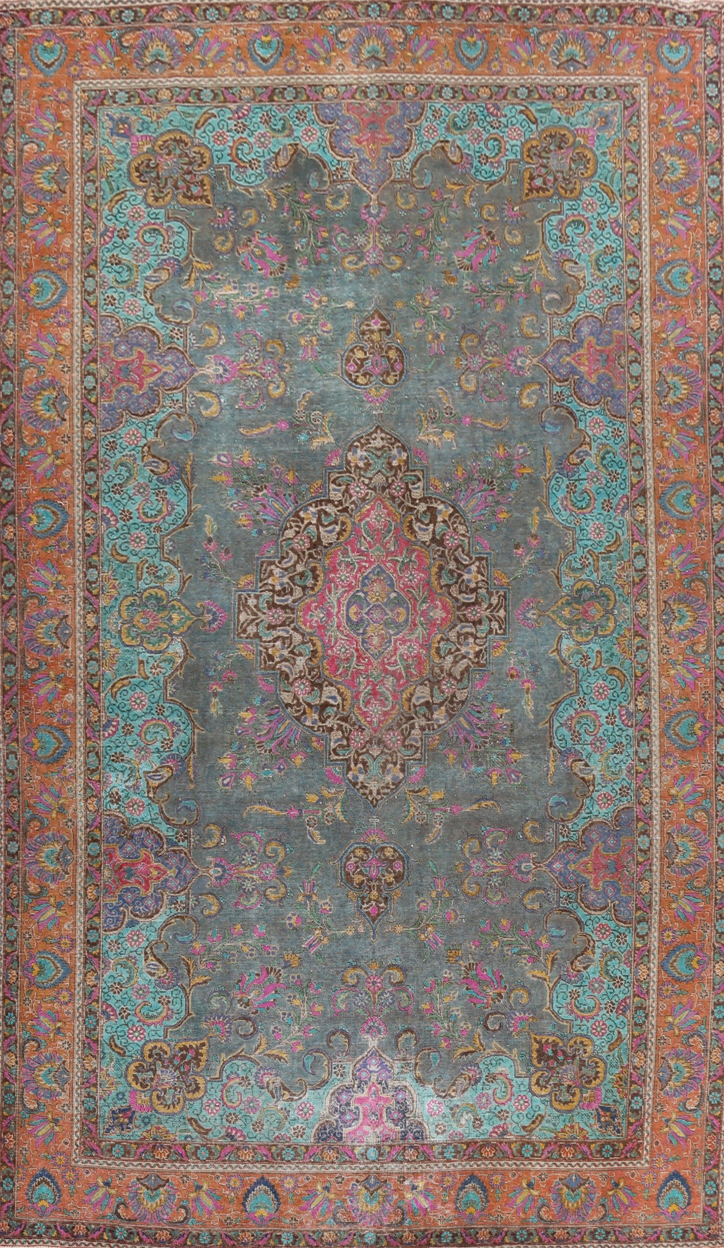 Traditional Distressed Tabriz Persian Area Rug 10x15