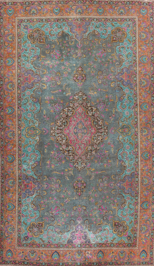 Traditional Distressed Tabriz Persian Area Rug 10x15