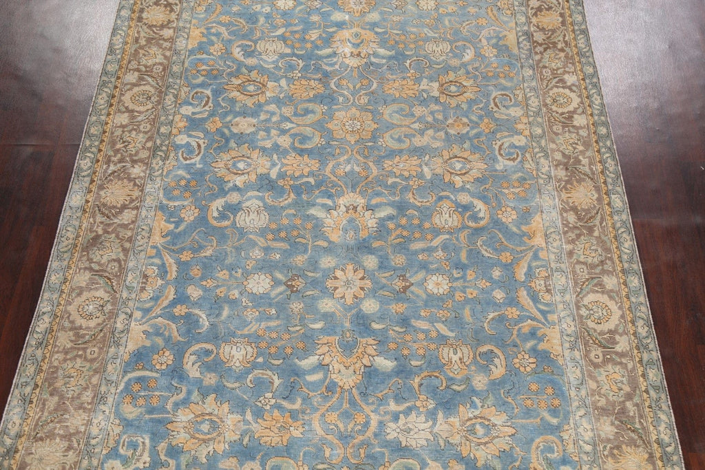 Traditional Distressed Tabriz Persian Area Rug 8x11