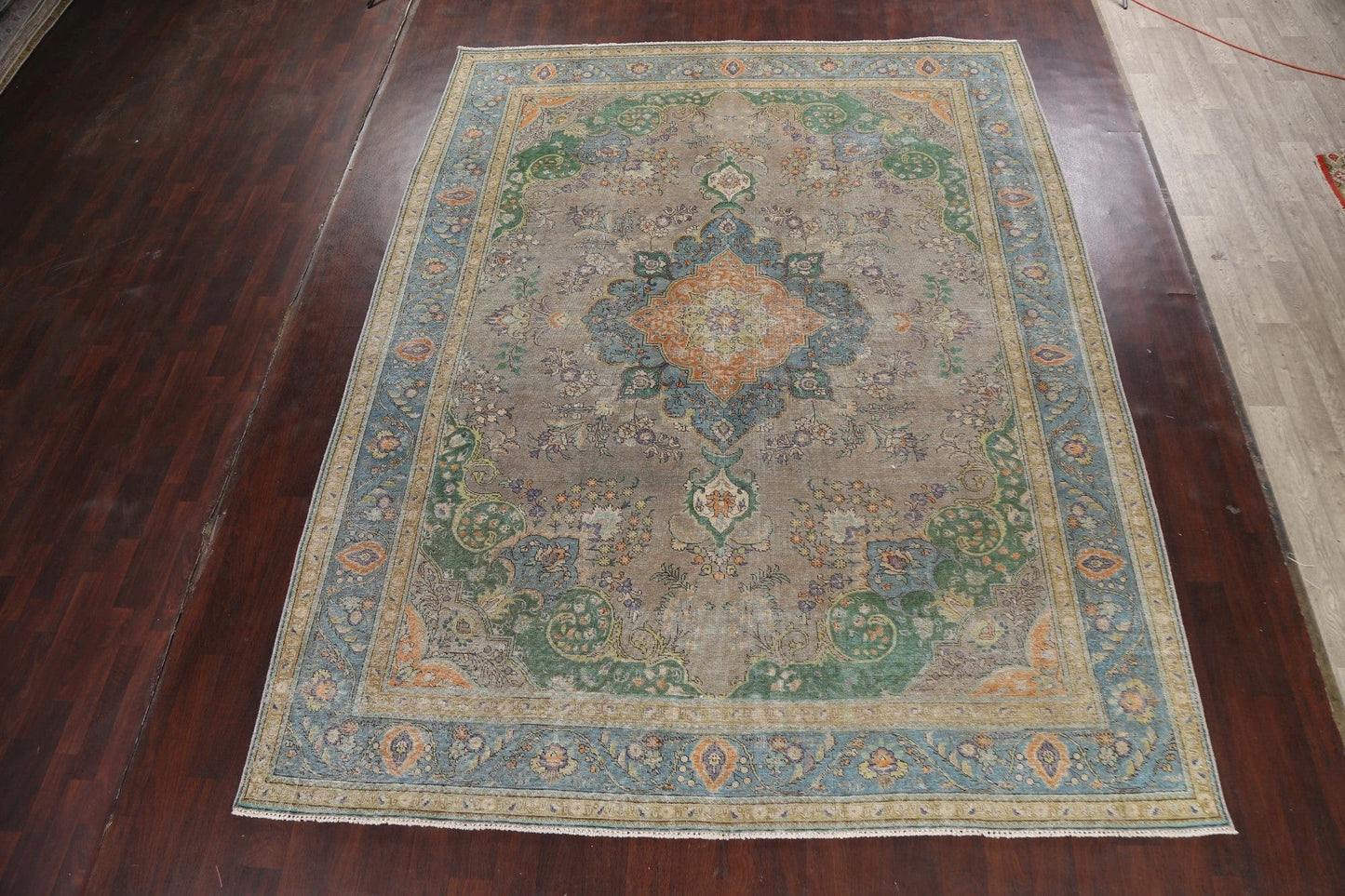 Traditional Distressed Tabriz Persian Area Rug 10x12