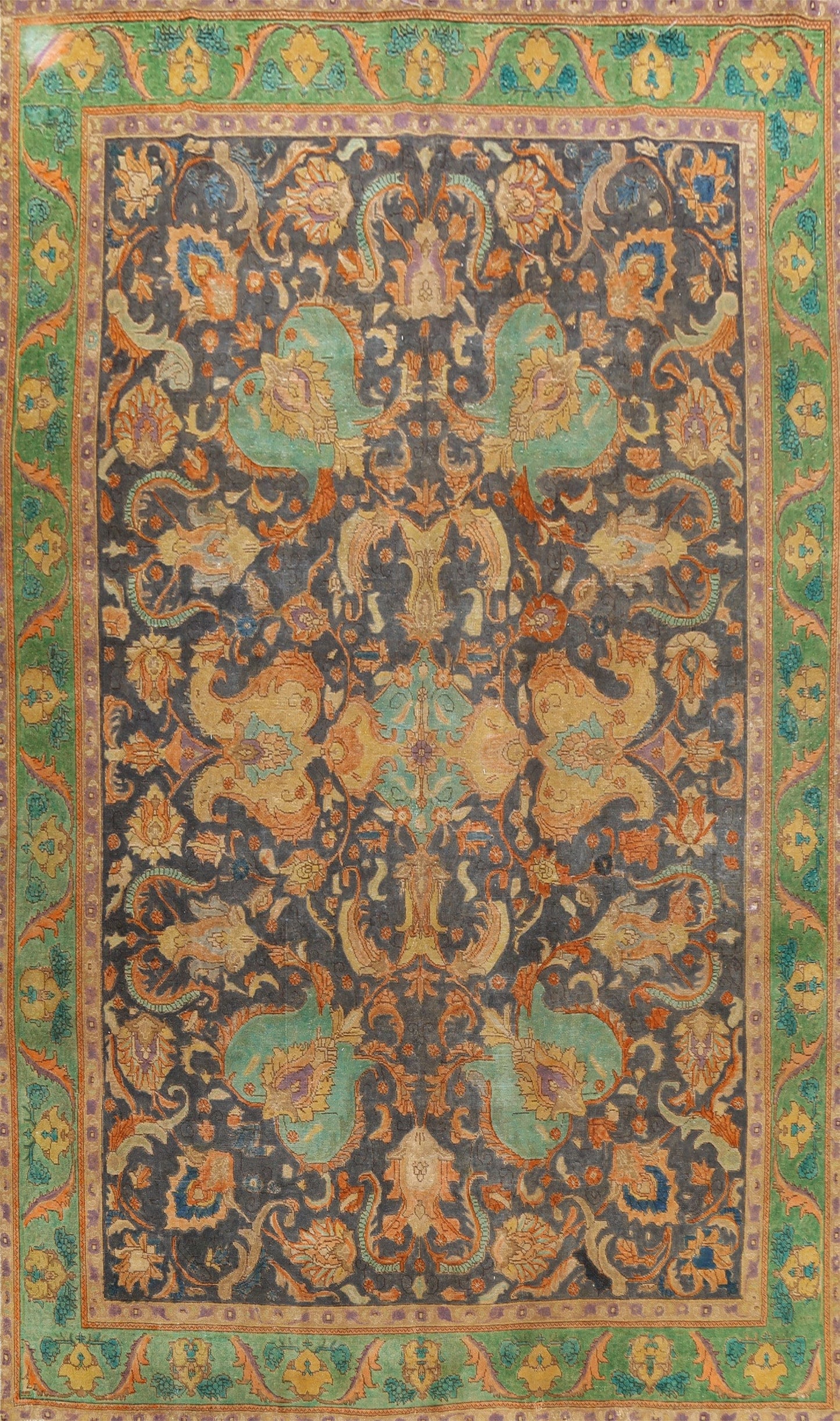 Traditional Floral Tabriz Persian Area Rug 10x13