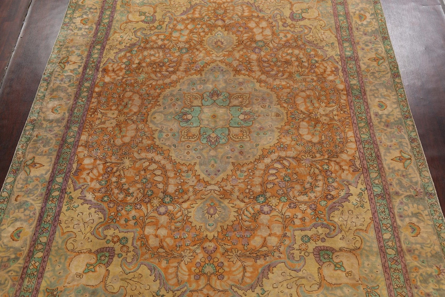 Traditional Distressed Tabriz Persian Area Rug 9x12