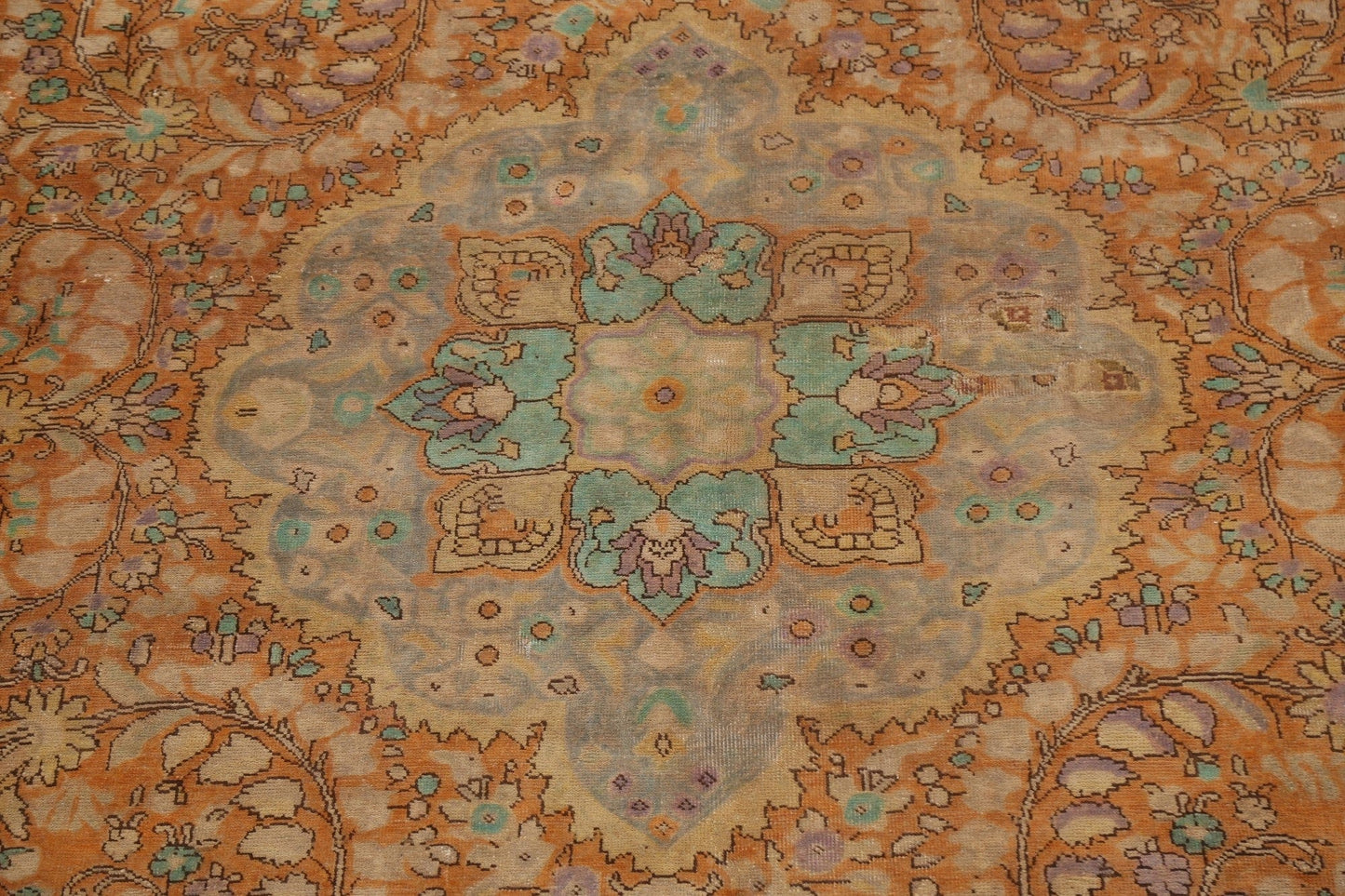 Traditional Distressed Tabriz Persian Area Rug 9x12