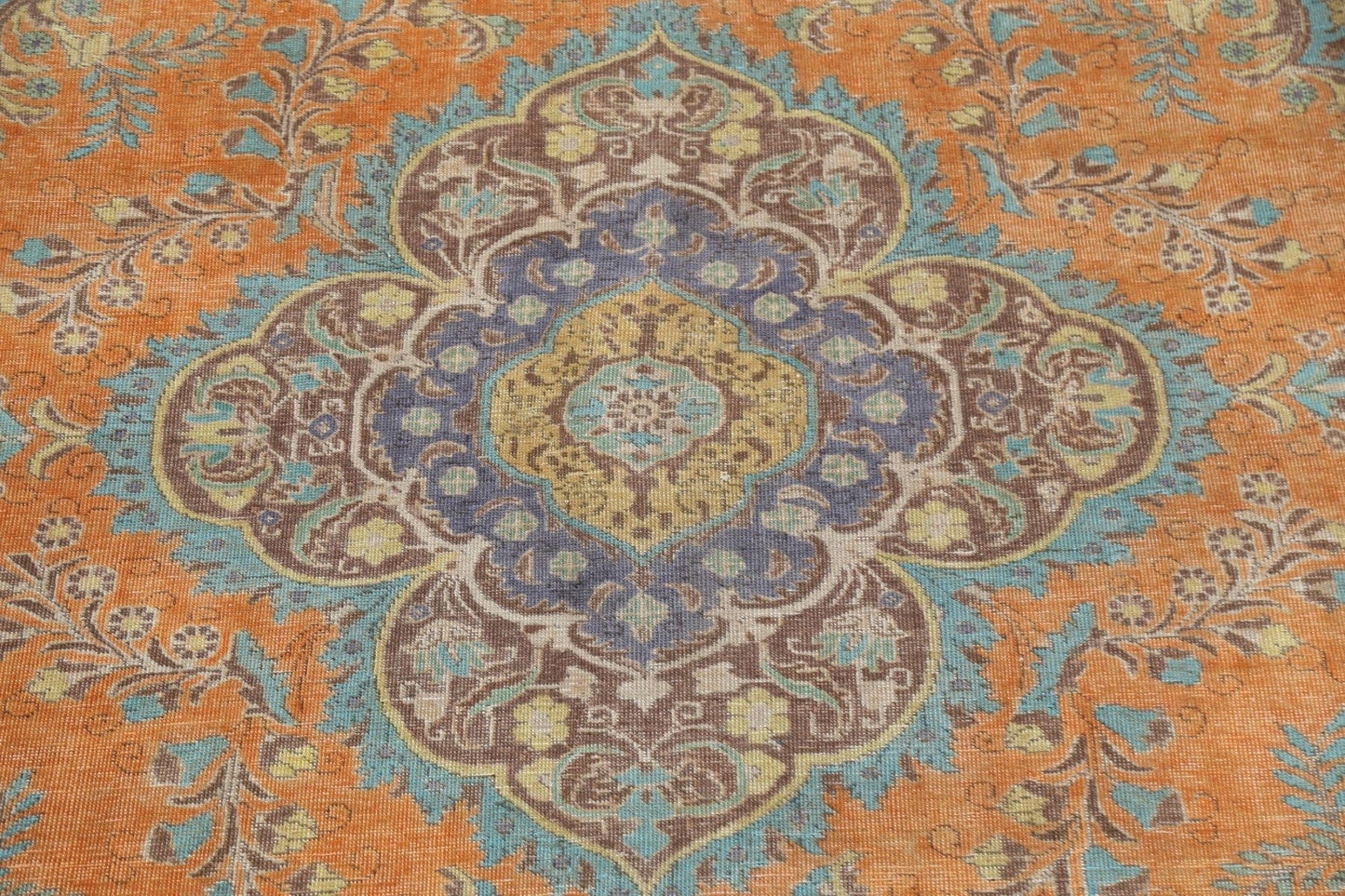 Traditional Distressed Tabriz Persian Area Rug 10x13