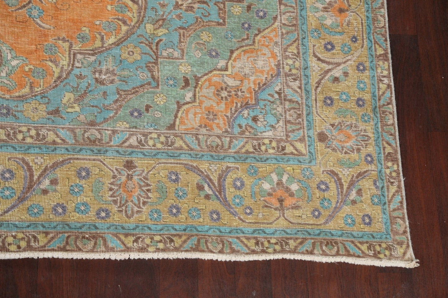 Traditional Distressed Tabriz Persian Area Rug 10x13