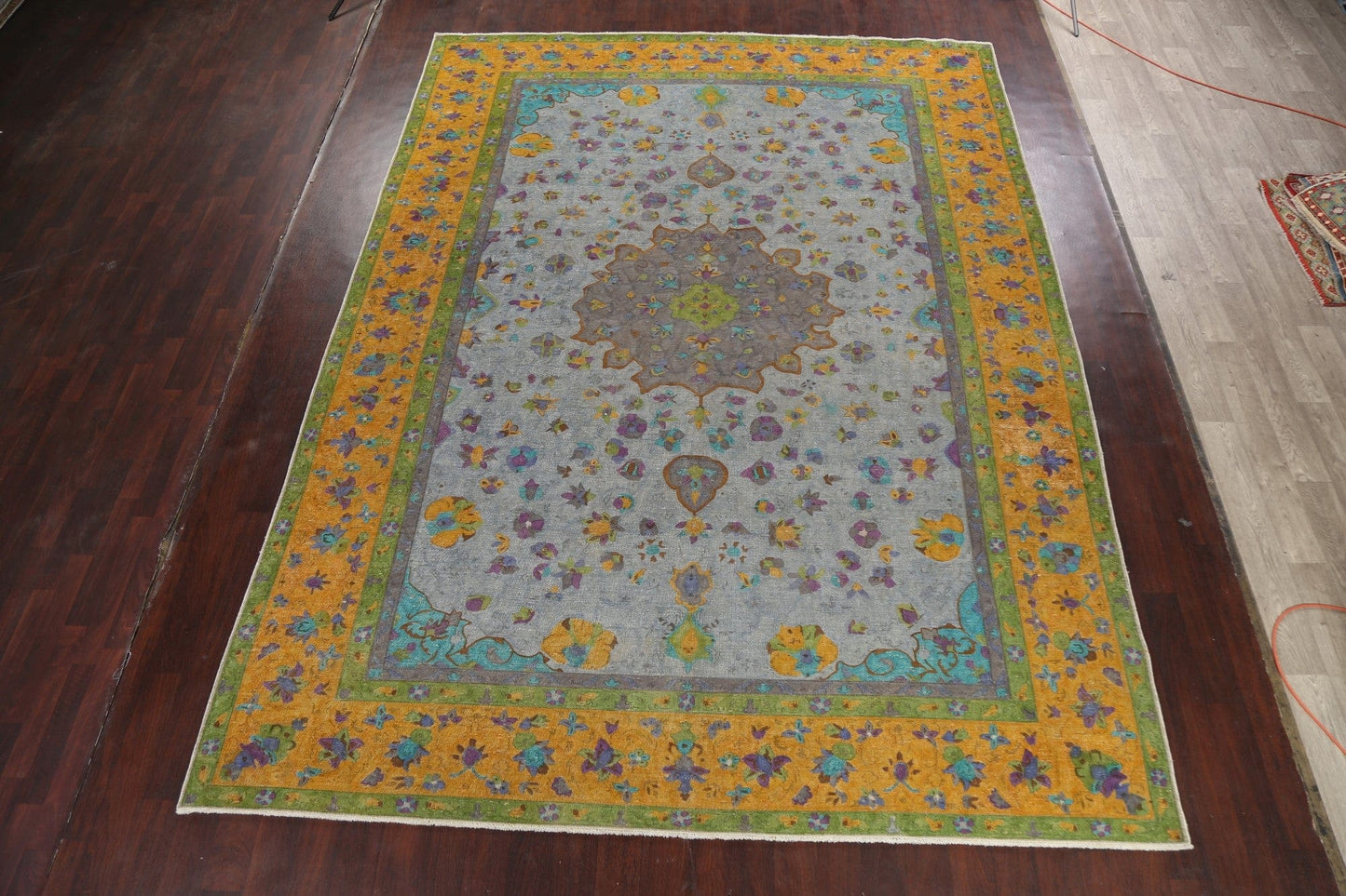 Traditional Distressed Kashan Persian Area Rug 10x13