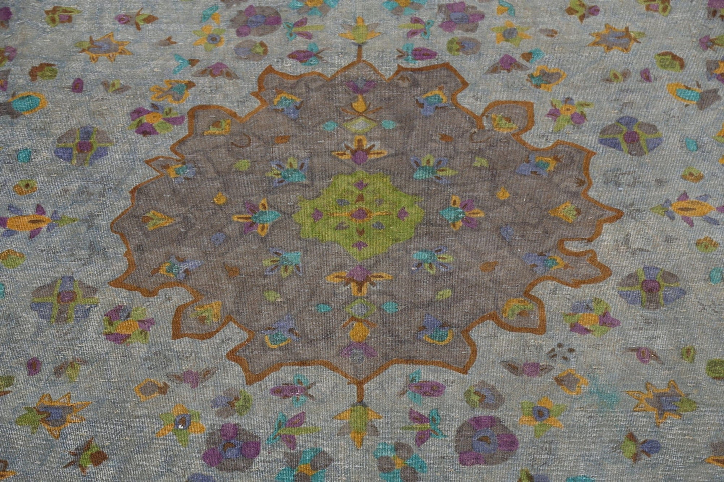 Traditional Distressed Kashan Persian Area Rug 10x13