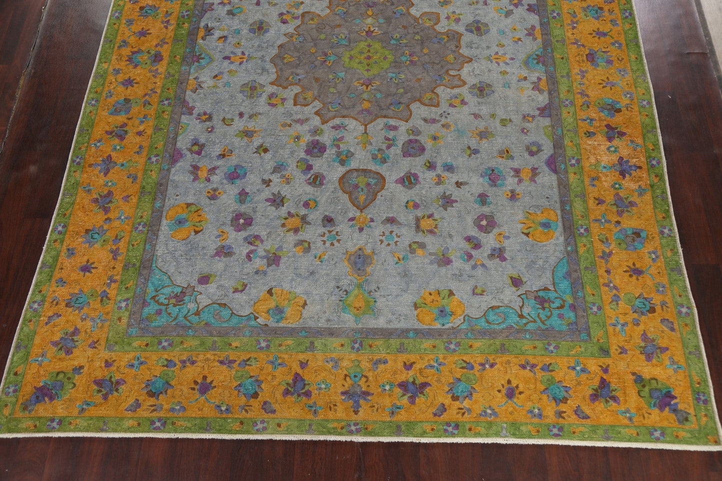 Traditional Distressed Kashan Persian Area Rug 10x13