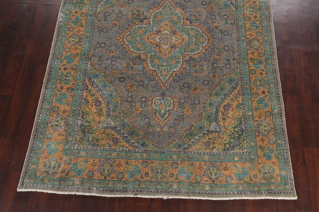 Traditional Distressed Tabriz Persian Area Rug 7x10