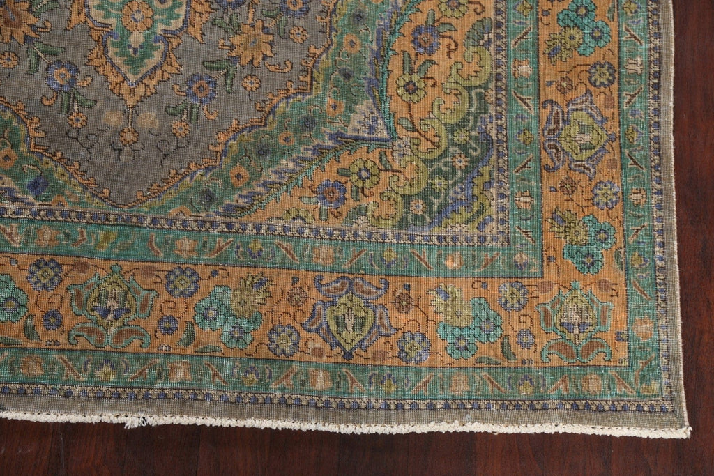 Traditional Distressed Tabriz Persian Area Rug 7x10