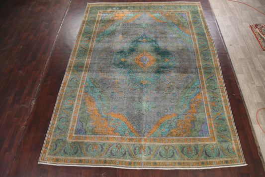 Traditional Distressed Tabriz Persian Area Rug 10x13