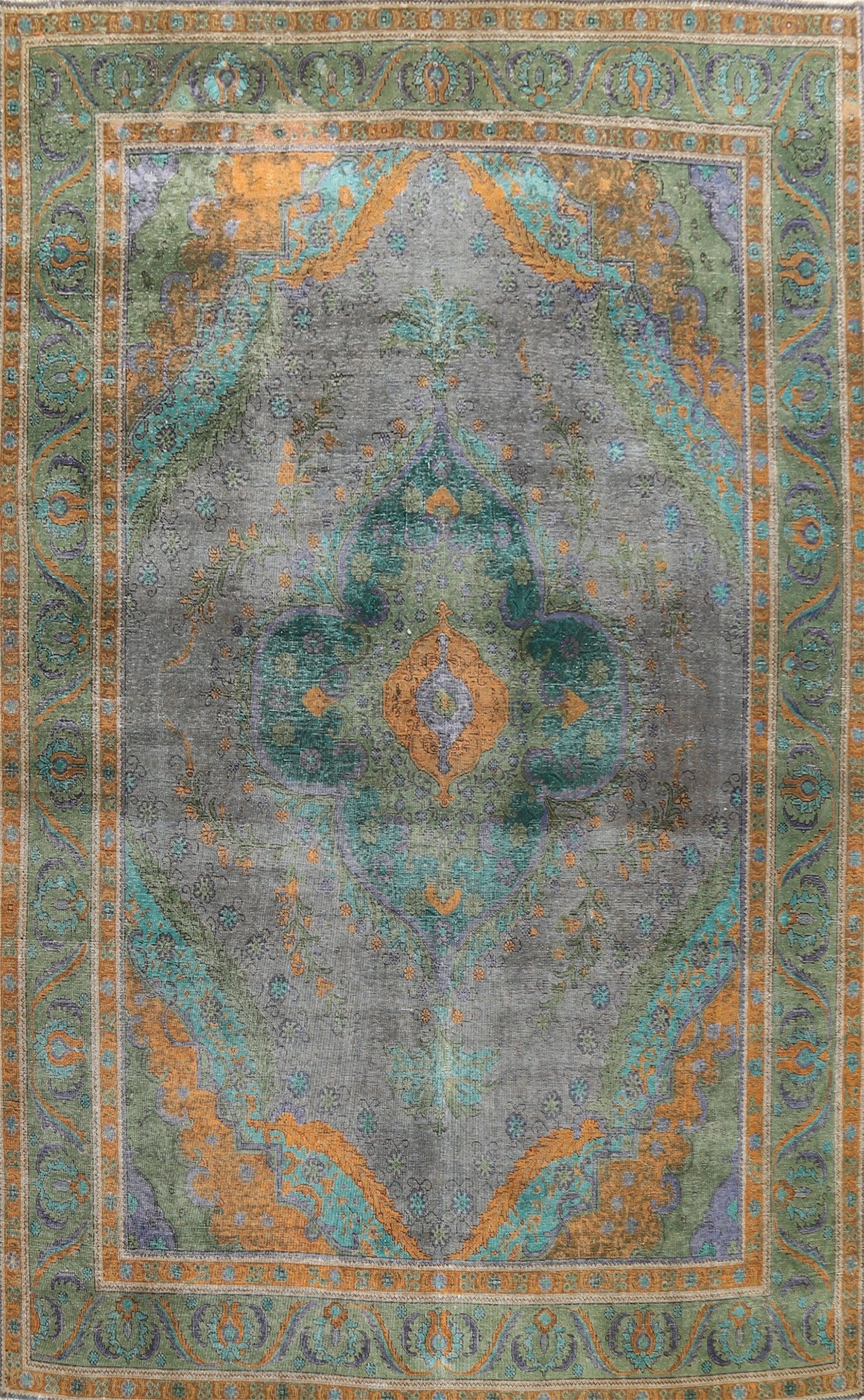 Traditional Distressed Tabriz Persian Area Rug 10x13