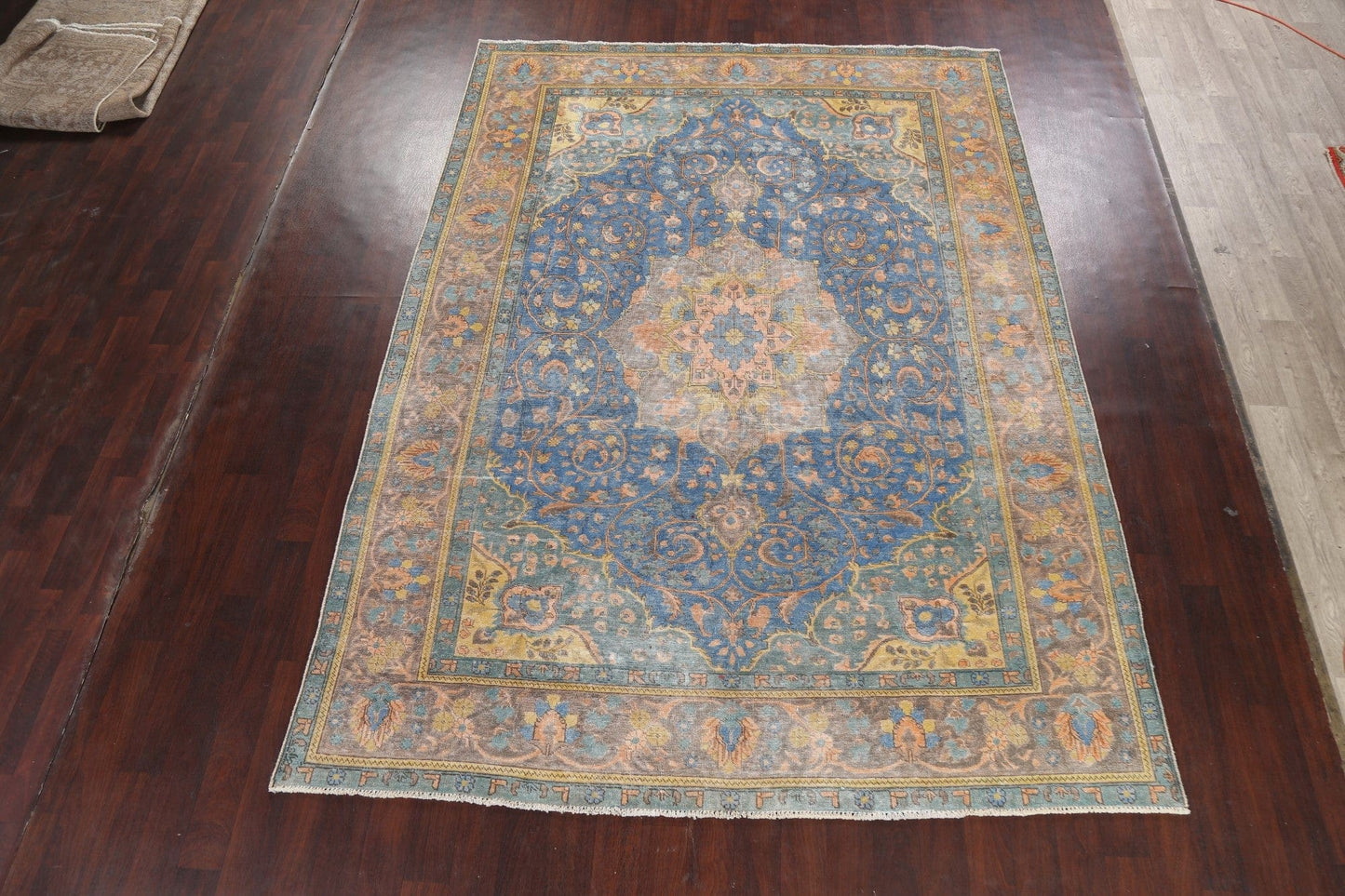 Traditional Distressed Tabriz Persian Area Rug 8x11