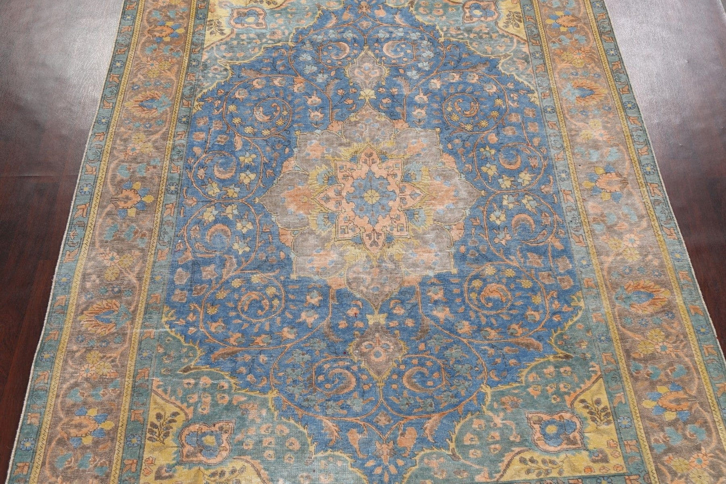 Traditional Distressed Tabriz Persian Area Rug 8x11