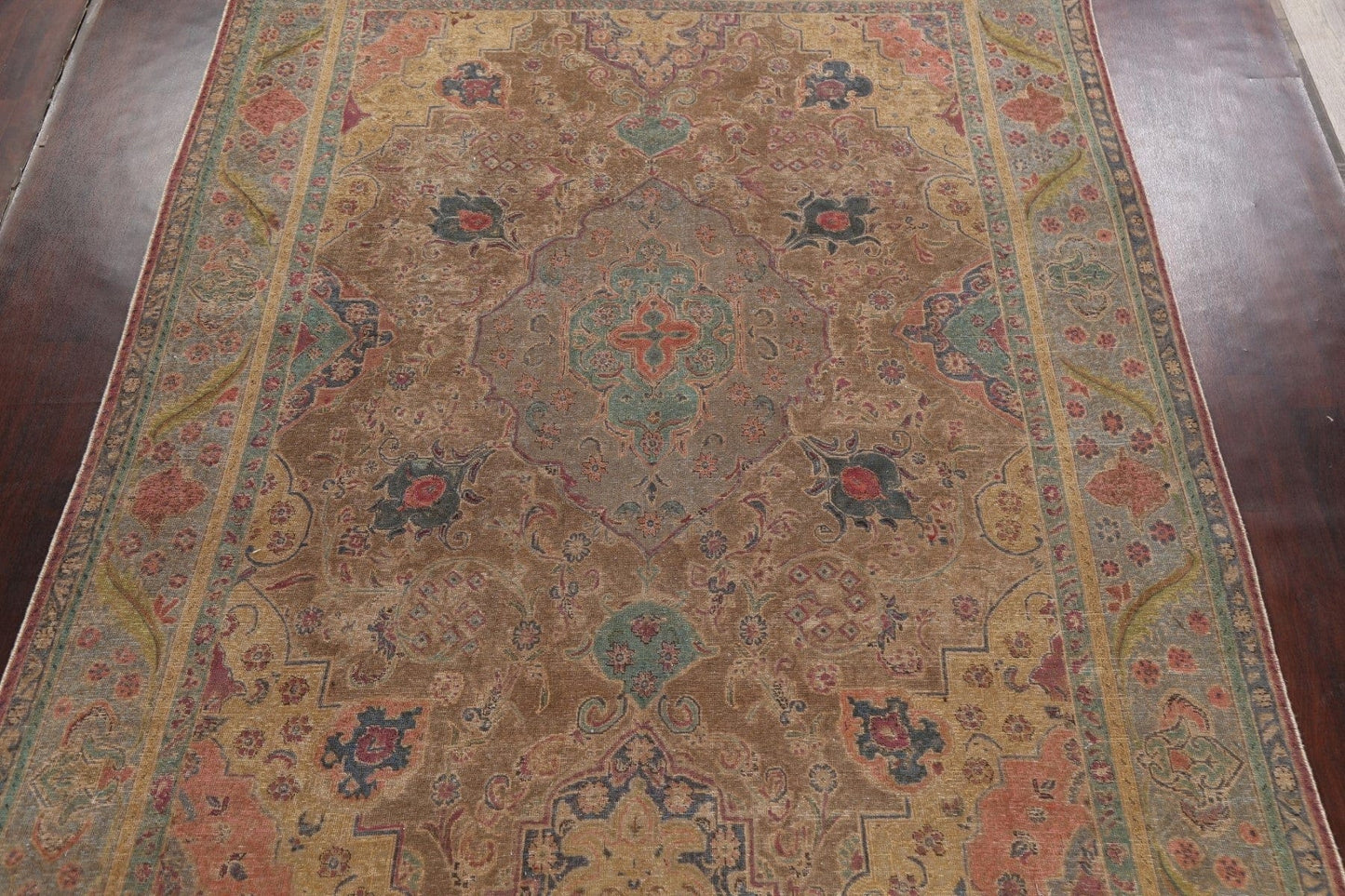 Traditional Distressed Tabriz Persian Area Rug 9x13