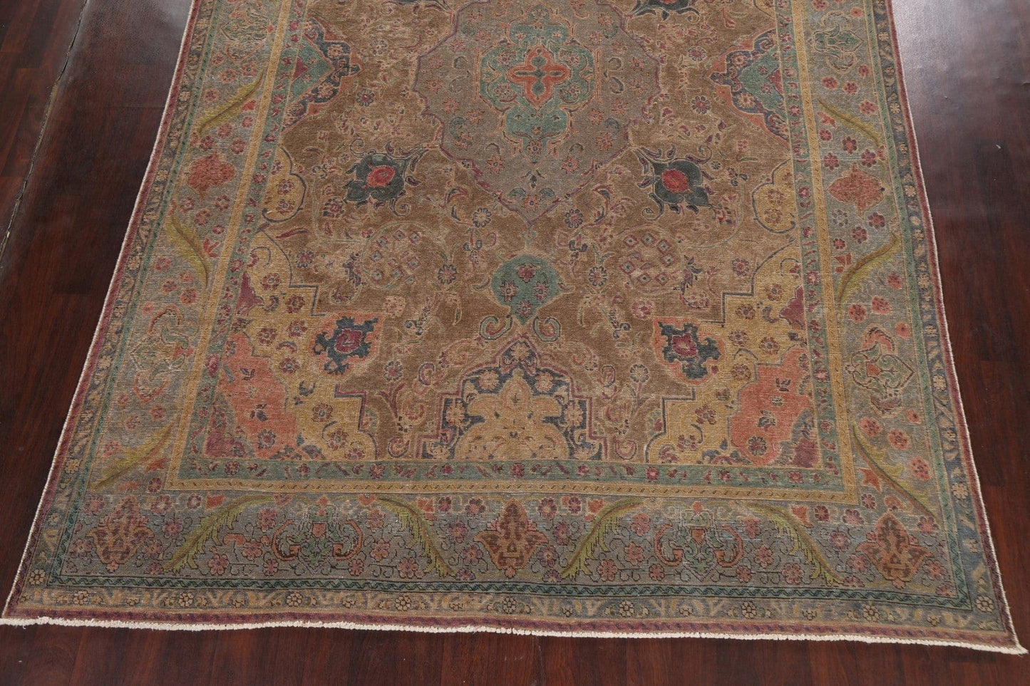 Traditional Distressed Tabriz Persian Area Rug 9x13