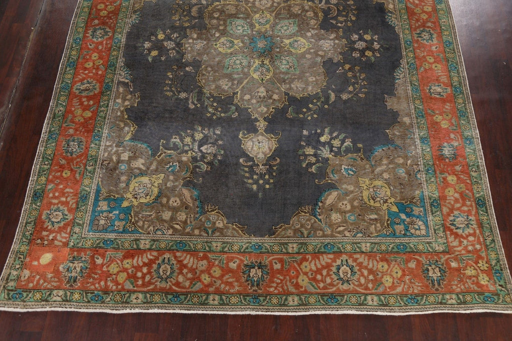 Traditional Distressed Tabriz Persian Area Rug 10x13