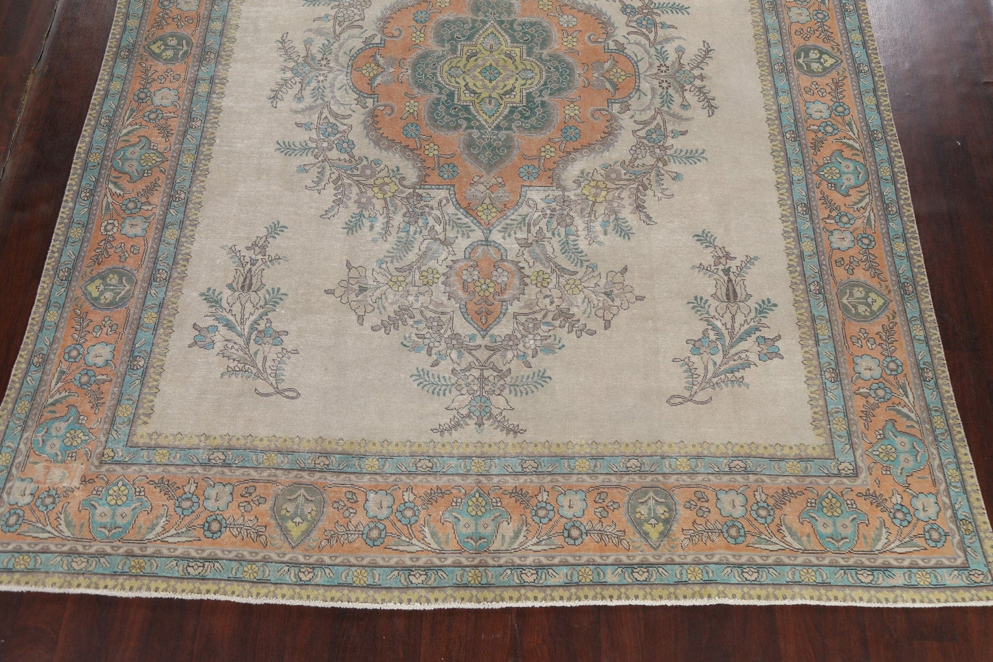 Traditional Distressed Tabriz Persian Area Rug 10x13