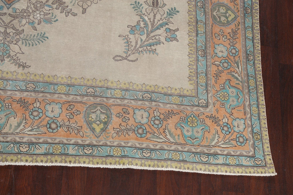 Traditional Distressed Tabriz Persian Area Rug 10x13