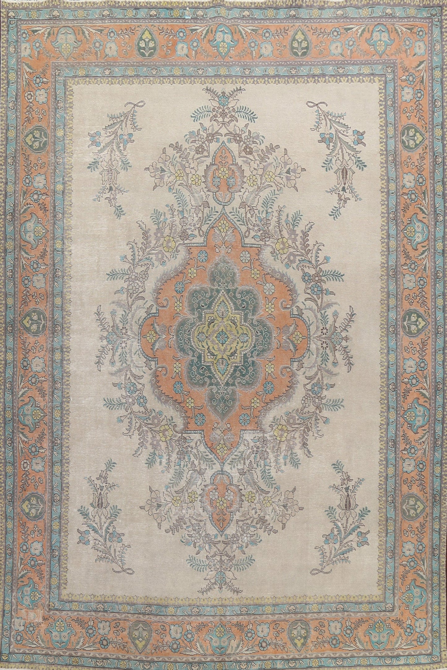 Traditional Distressed Tabriz Persian Area Rug 10x13