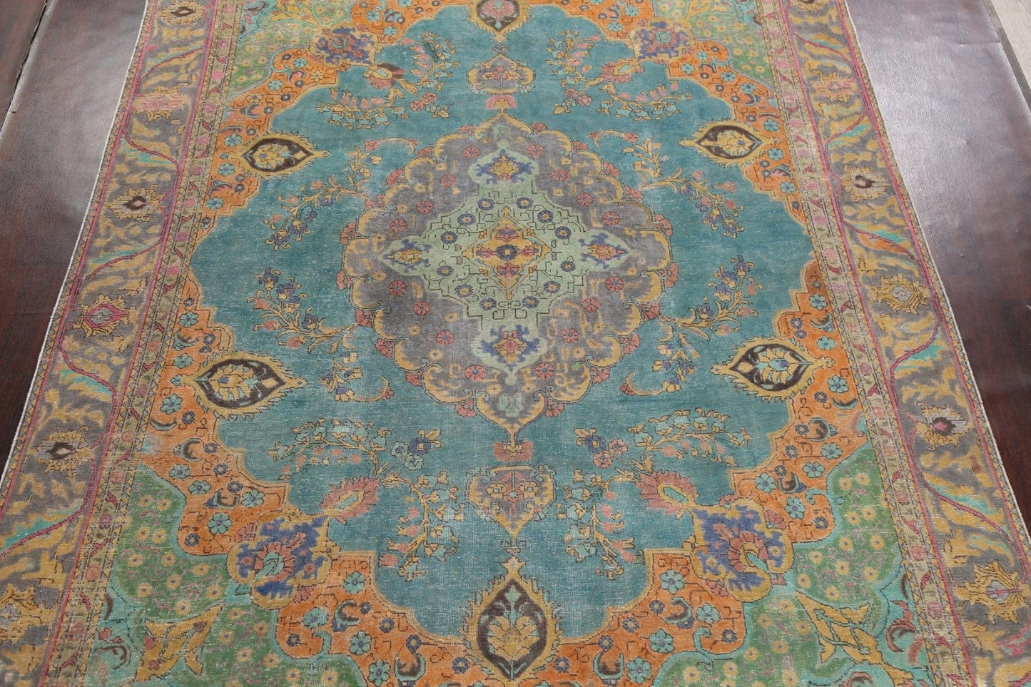 Traditional Distressed Tabriz Persian Area Rug 9x13