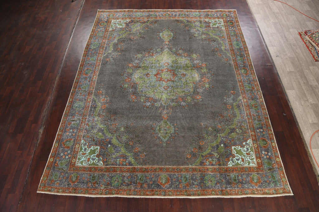 Traditional Distressed Tabriz Persian Area Rug 10x12