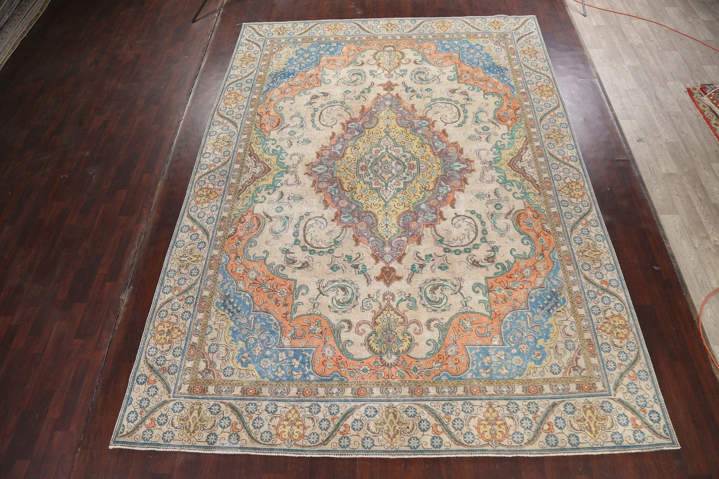 Traditional Distressed Tabriz Persian Area Rug 10x14