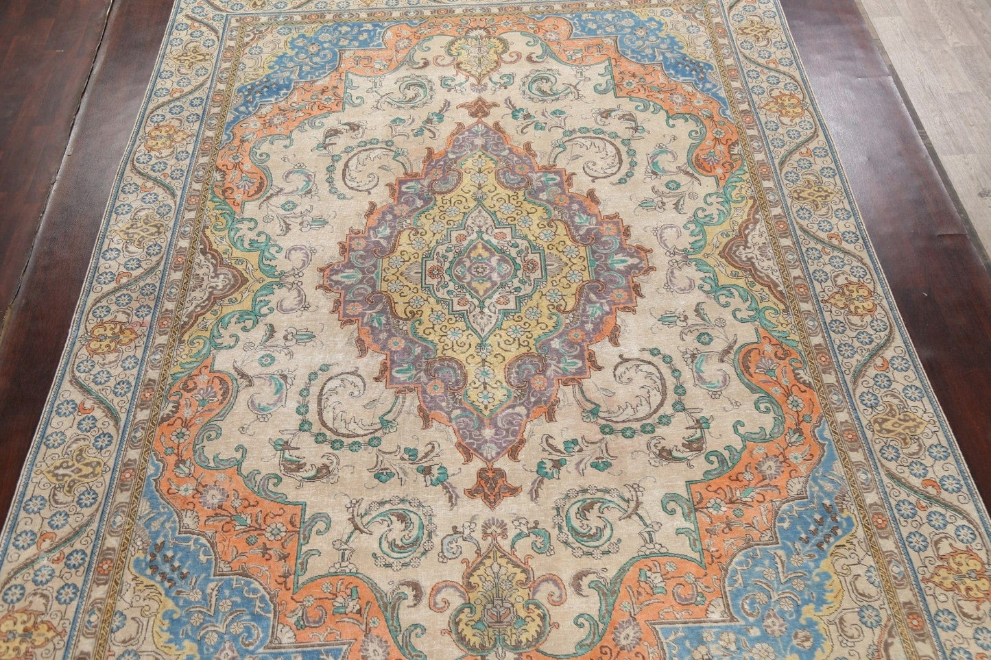 Traditional Distressed Tabriz Persian Area Rug 10x14