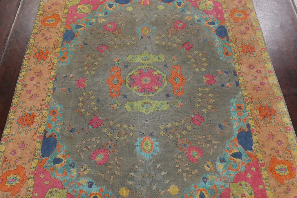 Traditional Distressed Tabriz Persian Area Rug 10x12